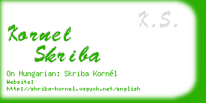 kornel skriba business card