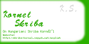 kornel skriba business card